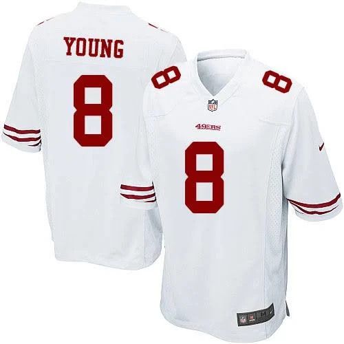 Men San Francisco 49ers 8 Steve Young Nike White Game Retired Player NFL Jersey